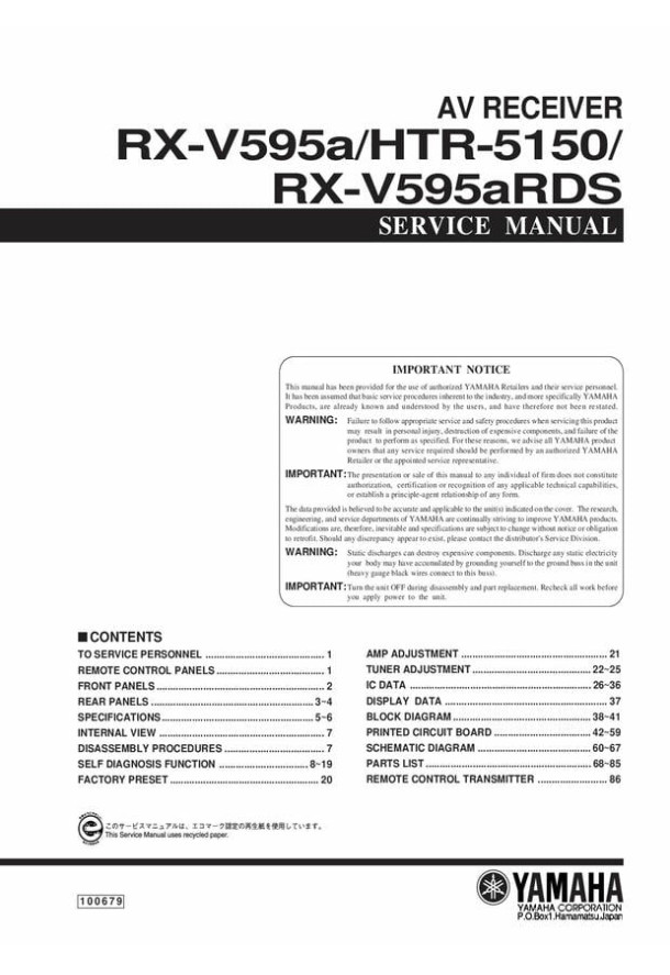 RX-V595a, HTR-5150, RX-V595aRDS